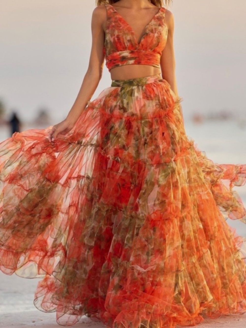 Sherri Hill two piece tulle gown